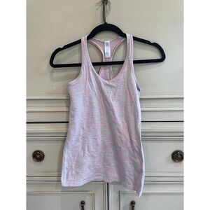 Girls Ivivva by Lululemon racerback‎ tank top Tiny Stripes size 14 Pink Stretch